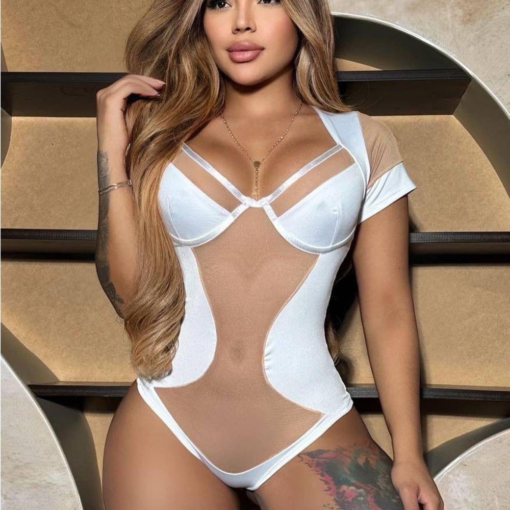 White Mesh Bodysuit